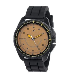 Fastrack-3084NP01-Mens-Analog-Watch-Brown-Dial-Black-Plastic-Band