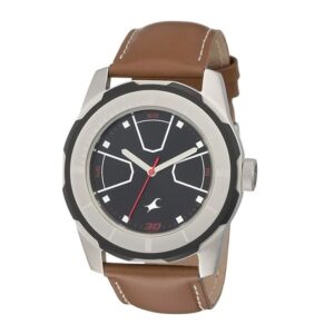 Fastrack-3099SL04-Mens-Analog-Watch-Black-Dial-Brown-Leather-Band