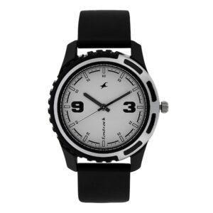 Fastrack-3114PP02-Mens-Analog-Watch-Silver-Dial-Black-Plastic-Band