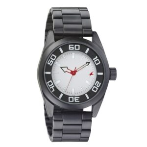 Fastrack-3126NM01-Mens-Analog-Watch-White-Dial-Black-Stainless-Steel-Band