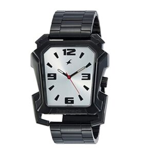 Fastrack-3131NM01-Mens-Analog-Watch-White-Dial-Black-Stainless-Steel-Band