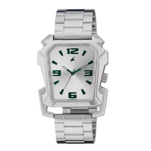 Fastrack-3131SM01-Mens-Analog-Watch-White-Dial-Silver-Stainless-Steel-Band