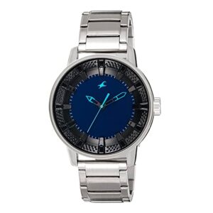Fastrack-3137SM01-Mens-Analog-Watch-Blue-Dial-Silver-Metal-Band