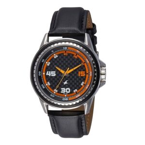 Fastrack-3142SL01-Mens-Analog-Watch-Black-Dial-Black-Leather-Band