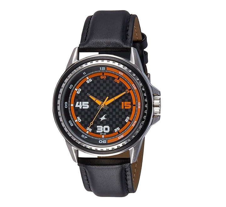 Fastrack 3142SL01 Men s Analog Watch Black Dial Black Leather Band Buy Online in Bahrain Dukakeen