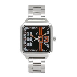 Fastrack-3179SM02-Mens-Varsity-Collection-Analog-Watch-Black-Dial-Silver-Stainless-Steel-Band