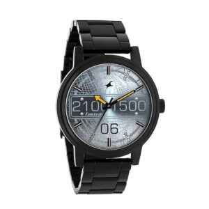 Fastrack-3199NM04-Mens-Road-Trip-Collection-Analog-Watch-Grey-Dial-Black-Stainless-Steel-Band