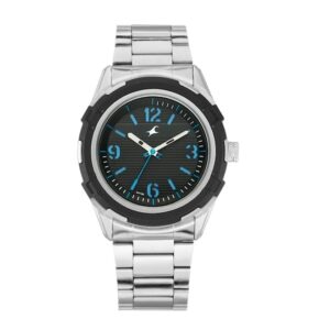 Fastrack-3225KM01-Mens-FastFit-Collection-Analog-Watch-Black-Dial-Silver-Stainless-Steel-Band