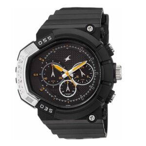 Fastrack-38007PP02-Mens-Analog-Watch-Black-Dial-Black-Silicone-Band