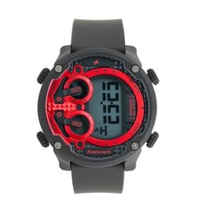 Fastrack-38045PP01-Mens-Trendies-Collection-Analog-Watch-Red-Dial-Black-Silicone-Band
