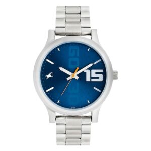 Fastrack-38051SM05-Mens-Bold-Collection-Analog-Watch-Blue-Dial-Silver-Stainless-Steel-Band