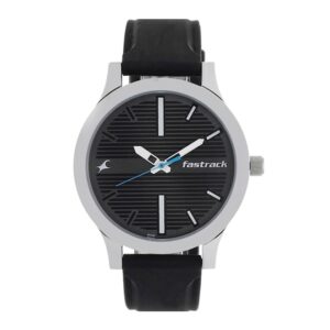 Fastrack-38051SP01-Mens-Fundamentals-Collection-Analog-Watch-Grey-Dial-Black-Silicone-Band