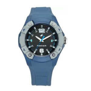 Fastrack-38057PP01-Mens-Trendies-Collection-Analog-Watch-Black-Dial-Blue-Silicone-Band