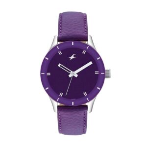 Fastrack-6078SL05-Womens-Analog-Watch-Purple-Dial-Purple-Leather-Band