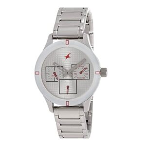 Fastrack-6078SM08-Womens-Analog-Watch-Silver-Dial-Silver-Stainless-Steel-Band