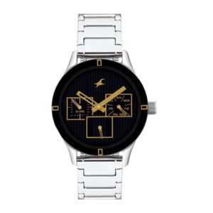 Fastrack-6078SM09-Womens-Analog-Watch-Black-Dial-Silver-Stainless-Steel-Band