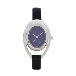 Fastrack-6090SL02-Womens-Analog-Watch-Blue-Dial-Black-Leather-Band
