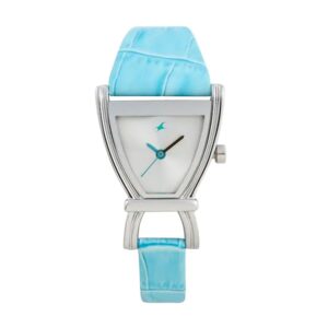 Fastrack-6095SL01-Womens-Analog-Watch-White-Dial-Blue-Leather-Band