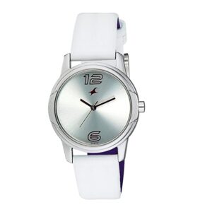 Fastrack-6099SL01-Womens-Analog-Watch-White-Dial-White-Leather-Band