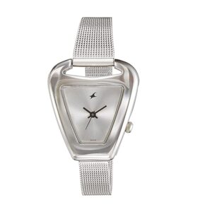 Fastrack-6102SM01-Womens-Analog-Watch-Silver-Dial-Silver-Metal-Band