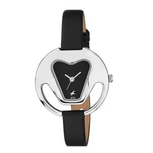 Fastrack-6103SL02-Womens-Analog-Watch-Black-Dial-Black-Leather-Band