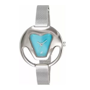 Fastrack-6103SM01-Womens-Analog-Watch-Blue-Dial-Silver-Stainless-Steel-Band