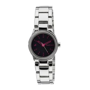 Fastrack-6114SM02-Womens-Analog-Watch-Black-Dial-Silver-Metal-Band