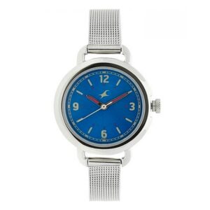Fastrack-6123SM03-Womens-Analog-Watch-Blue-Dial-Silver-Stainless-Steel-Band