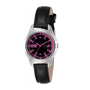 Fastrack-6129SL02-Womens-Analog-Watch-Black-Dial-Black-Leather-Band