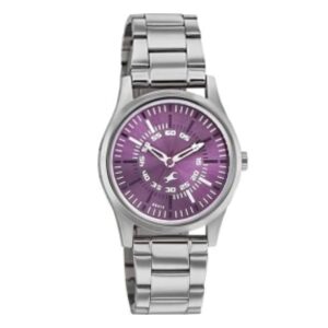 Fastrack-6130SM02-Womens-Analog-Watch-Purple-Dial-Silver-Metal-Band