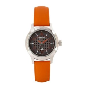 Fastrack-6139SL01-Womens-Analog-Watch-Grey-Dial-Orange-Leather-Band
