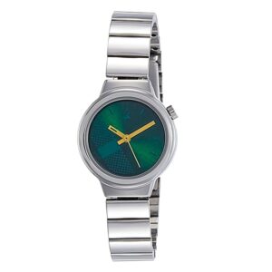 Fastrack-6149SM02-Womens-Analog-Watch-Green-Dial-Silver-Stainless-Steel-Band