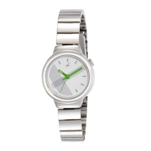 Fastrack-6149SM03-Womens-Analog-Watch-Off-White-Dial-Silver-Stainless-Steel-Band