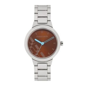 Fastrack-6150SM02-Womens-Analog-Watch-Brown-Dial-Silver-Metal-Band