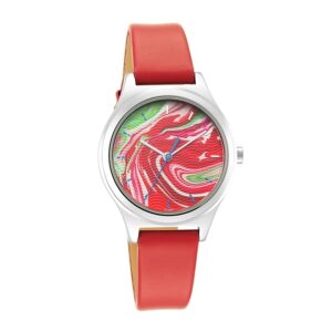 Fastrack-6152SL07-Womens-Analog-Watch-Multicolor-Dial-Red-Leather-Band