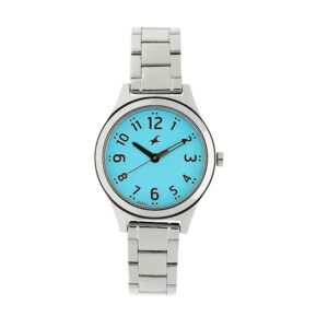Fastrack-6152SM03-Womens-Analog-Watch-Blue-Dial-Silver-Stainless-Steel-Band