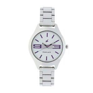 Fastrack-6153SM01-Womens-Analog-Watch-Silver-Dial-Silver-Stainless-Steel-Band