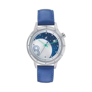 Fastrack-6194SL01-Womens-Analog-Watch-Silver-Dial-Blue-Leather-Band