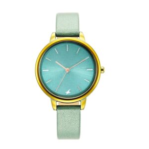 Fastrack-6234QL02-Womens-Analog-Watch-Blue-Dial-Green-Leather-Band