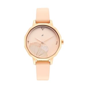 Fastrack-6259WL01-Uptown-Retreat-Collection-WoMens-Analog-Watch-Rose-Gold-Dial-Beige-Leather-Band