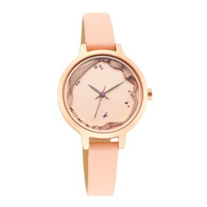 Fastrack-6260WL02-Uptown-Retreat-Collection-WoMens-Analog-Watch-Rose-Gold-Dial-Beige-Leather-Band