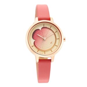 Fastrack-6264WL01-Uptown-Retreat-Collection-WoMens-Analog-Watch-Multicolor-Dial-Pink-Leather-Band