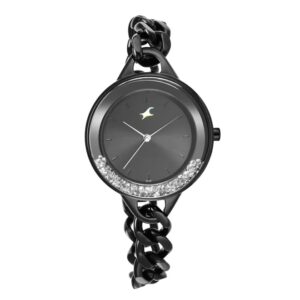 Fastrack-68026NM01-Womens-Watch-with-Black-Dial-Black-Brass-Band
