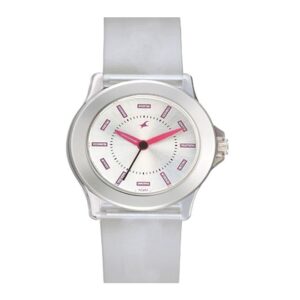 Fastrack-9827PP10-Womens-Analog-Watch-Silver-Dial-White-Plastic-Band