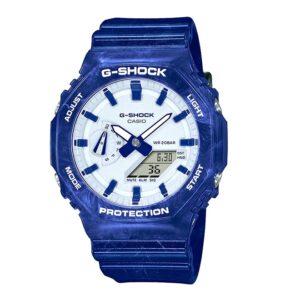 G-Shock-GA-2100BWP-2-Mens-Watch-Analog-Digital-White-Porcelain-Dial-Blue-Resin-Band