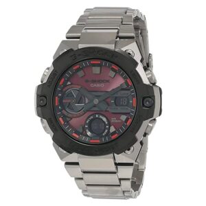G-Shock-GST-B400AD-1A4DR-Solar-powered-Smartphone-Link-Red-Dial-Silver-Metal-Band-Watch-for-Men