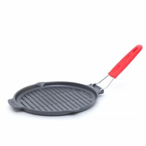 Lava-Cast-Iron-Grill-Pan-with-Handle-Round-GT23-23cm