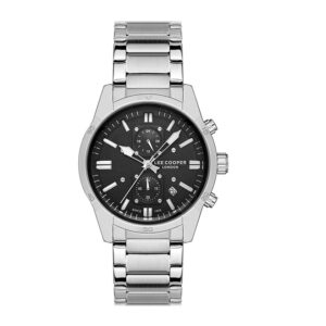Lee-Cooper-LC06760-350-Men-s-Multi-Function-Black-Dial-Silver-Stainless-Steel-Watch