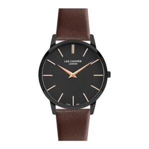 Lee-Cooper-LC07251-052-Men-s-Analog-Black-Dial-Brown-Leather-Watch