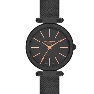 Lee-Cooper-LC07328-650-WoMens-Analog-Watch-Black-Dial-Black-Stainless-Steel-Mesh-Band